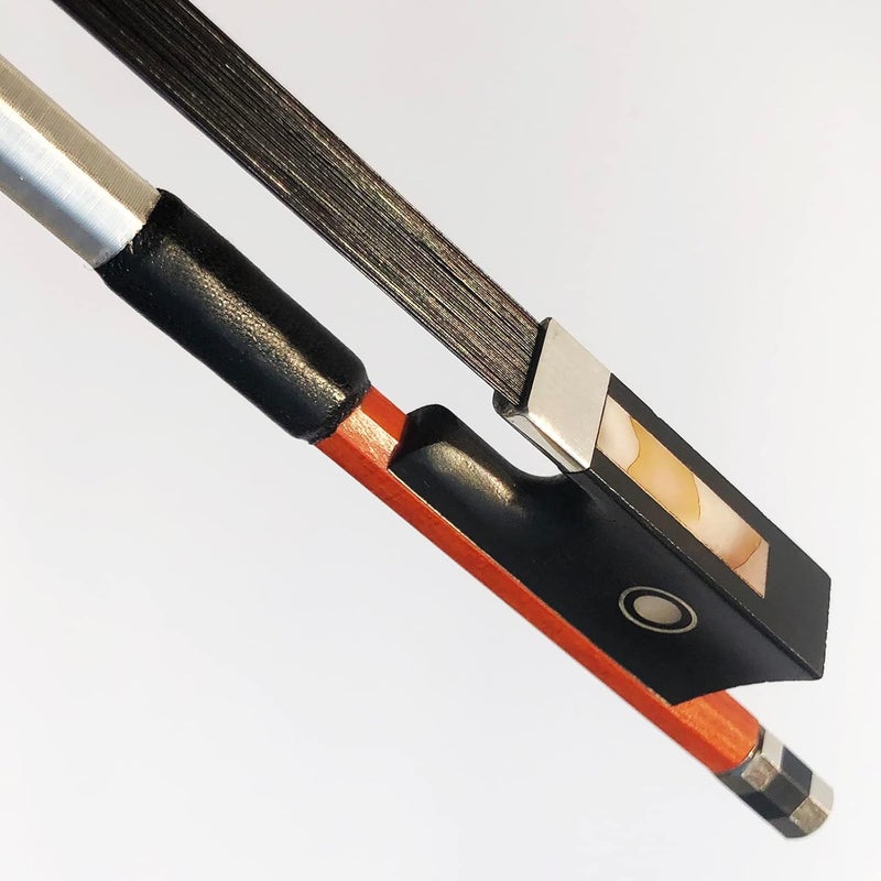 WinsterBow Brazilwood Ebony 1/8 Violin Bow with Natural Horsehair (Black Horse Hair Violin Bow 1/8) - Image 1